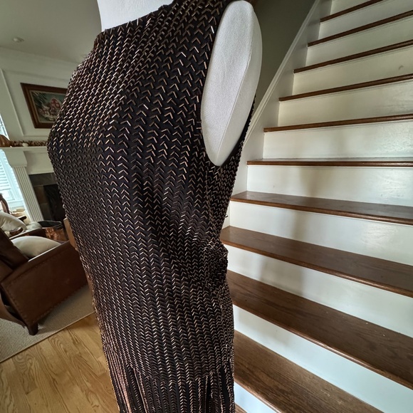 1980s Vintage Dana Buchman Beaded Chevron 2-Piece Sz S - Picture 4 of 6